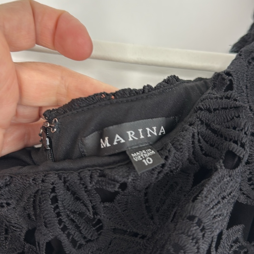 MARINA Black Lace Jumpsuit Size 10 - Picture 6 of 12